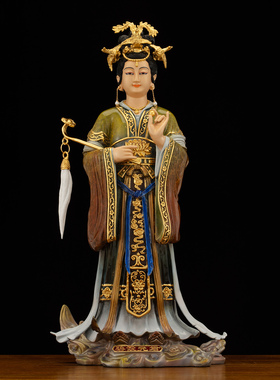 碧霞元君铜像泰山奶奶神像全铜泰山娘娘泰山老奶像体家用供奉摆件