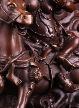 吉祥天母扎卡骑马像家用摆件铜