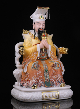 玉帝王母神像汉白玉家用摆件