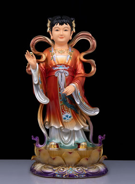 金童玉女佛像善财童子龙女金童玉女像体童男童女观音侍者供奉摆件