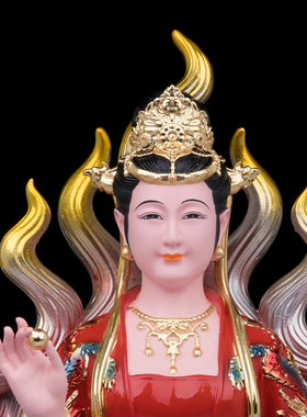 九尾狐娘娘神像青丘九姑娘神像树脂九尾狐相白狐红狐家用供奉摆件