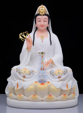 慈航道人神像慈航仙姑真人慈航大士像十二上仙之一汉白玉家用摆件