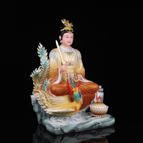 九天玄女神像九天玄女娘娘九天玄女像战神汉白玉彩绘家用神像摆件 - 图0