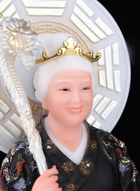 黑老太太神像 东北黑妈妈居家汉白玉彩绘佛像新品桌面供奉摆件