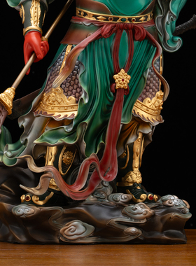 伽蓝韦陀菩萨佛像武财神关公韦驮左右护法神像寺庙家用供奉摆件