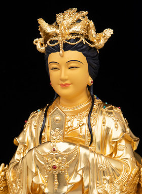 碧霞元君神像东岳泰山奶奶泰山娘娘泰山老母铜像贴金家用供奉摆件