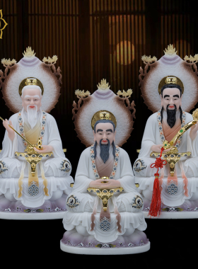 三清道祖神像灵宝天尊汉白玉