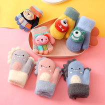 Childrens gloves winter baby baby five fingers winter warm all mean young children young children even mean cartoon cute