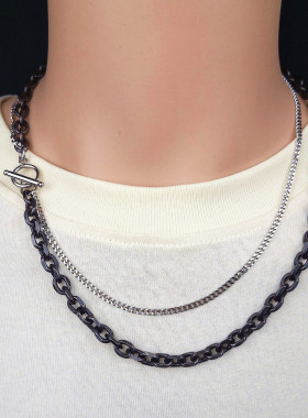 双层叠戴极简小众嘻哈百搭项链