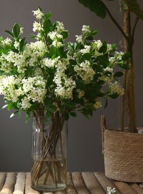 美式千里香花复古紫色丁香花假花文心兰仿真花客厅装饰花绢花插花