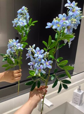 新款北欧仿真含笑花室内外装饰野樱花拍摄长枝碎花带叶槐花假花艺