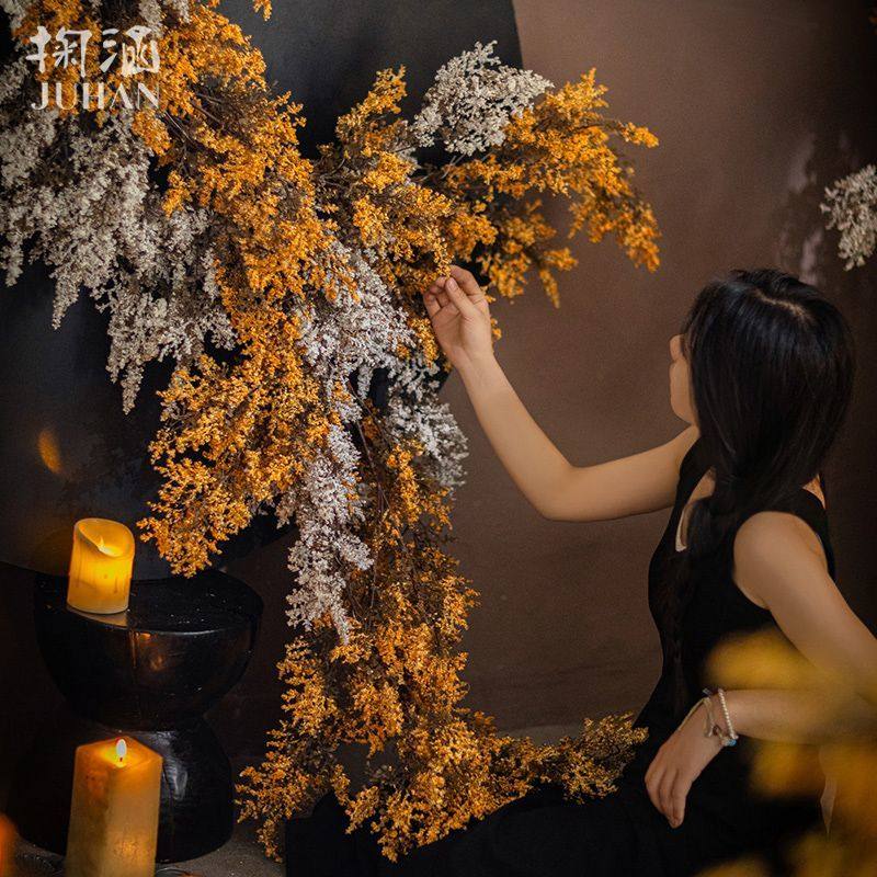 油画雾凇仿真绿植摆设假花花束花艺装饰摆件高级感侘寂风桌面插花,淘宝优惠券,粉丝福利购,淘宝优惠卷