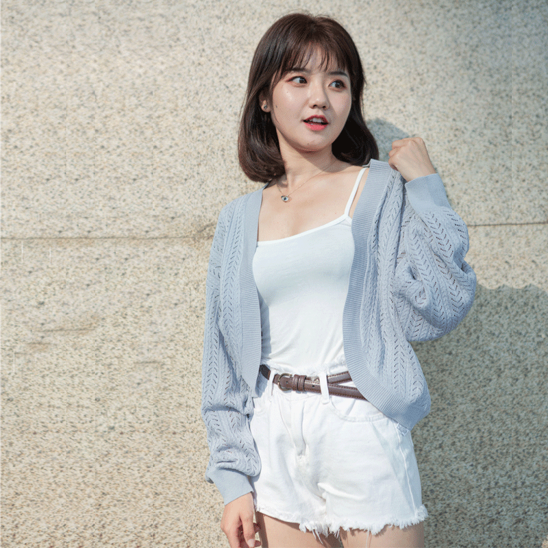 夏季短款坎肩外搭防晒衫针织衫 letsjoys毛针织衫