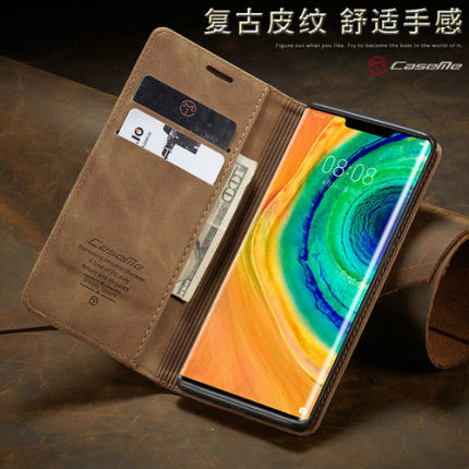 适用华为mate30e手机壳p40pro皮套子por钱包可插卡mete30手机套M30P翻盖式M30保护套全包边男防摔高档皮质p40