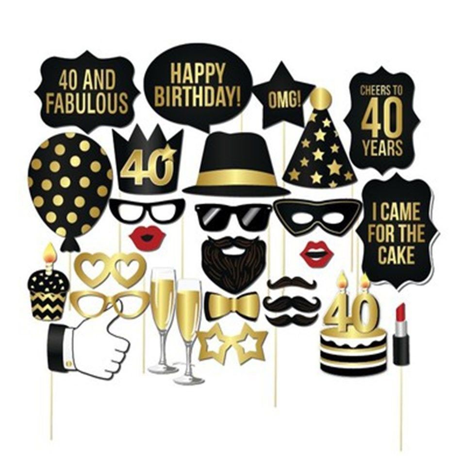 Tronzo DIY 28pcs/lot Photo Booth Prop Happy Birthday 30th 40 - 图1