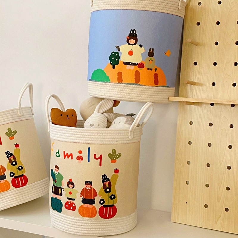 卡通折叠儿童玩具收纳桶宿舍衣服脏衣桶手提无异味车载零食收纳筐,淘宝优惠券,粉丝福利购,淘宝优惠卷