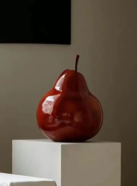 安邸新中古摆件梨子艺术家居装饰品侘寂风雕塑感玻璃钢工艺品