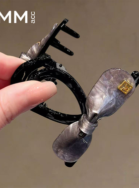 银灰醋酸蝴蝶结鲨鱼夹发量少