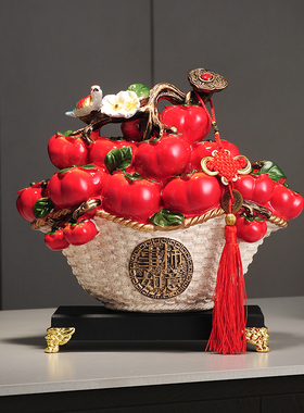 新款事事如意花篮摆件门店前台招财装饰品家居客厅电脑房摆设家用