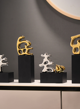 盖妲电镀平安喜乐摆件