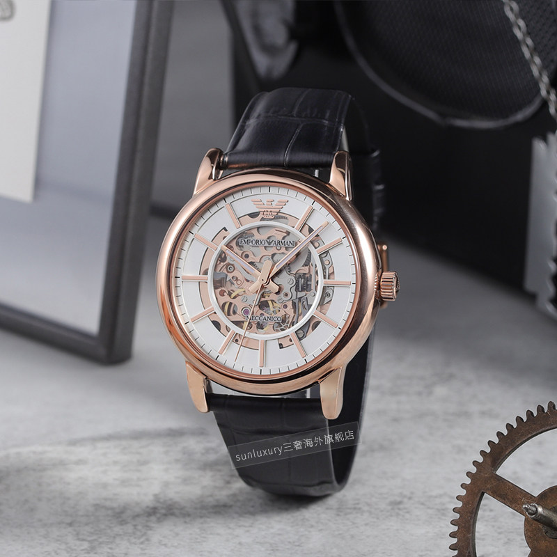 【官方正品】阿玛尼男正品经典机械表 sunluxury三奢海外欧美腕表