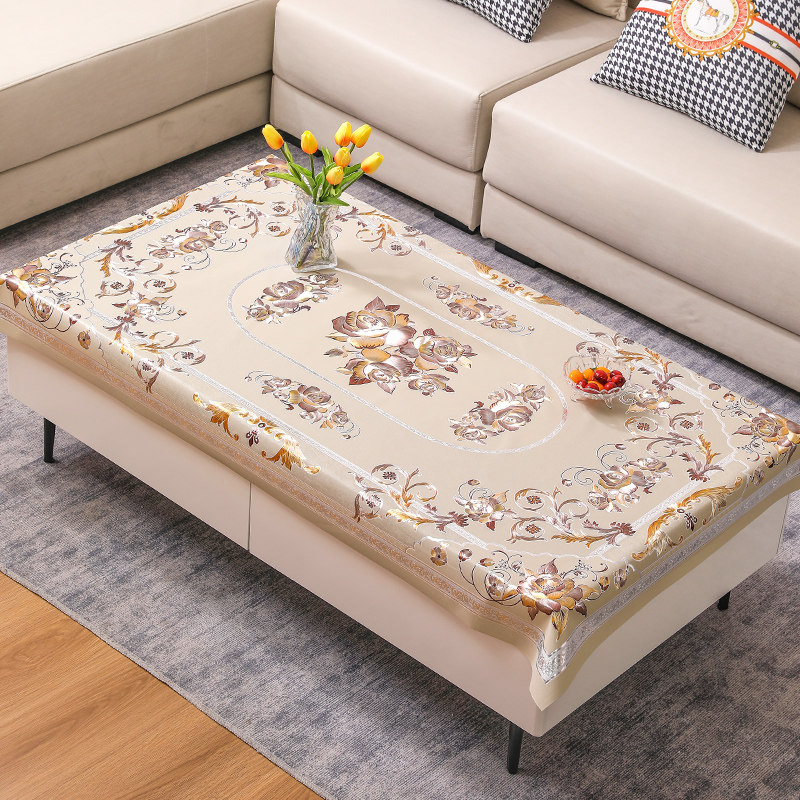 轻奢高级感烫金防水防油2022茶几垫 斯缔兰缇桌布