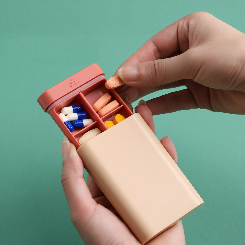 药盒便携分装小号迷你小药盒7天装药的小盒子随身药丸盒密封收纳-图1