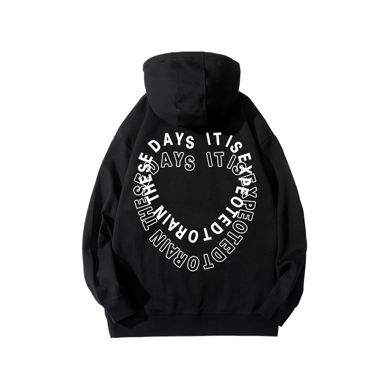 美式黑色小众秋季连帽加绒宽松卫衣 尼松熊卫衣/绒衫