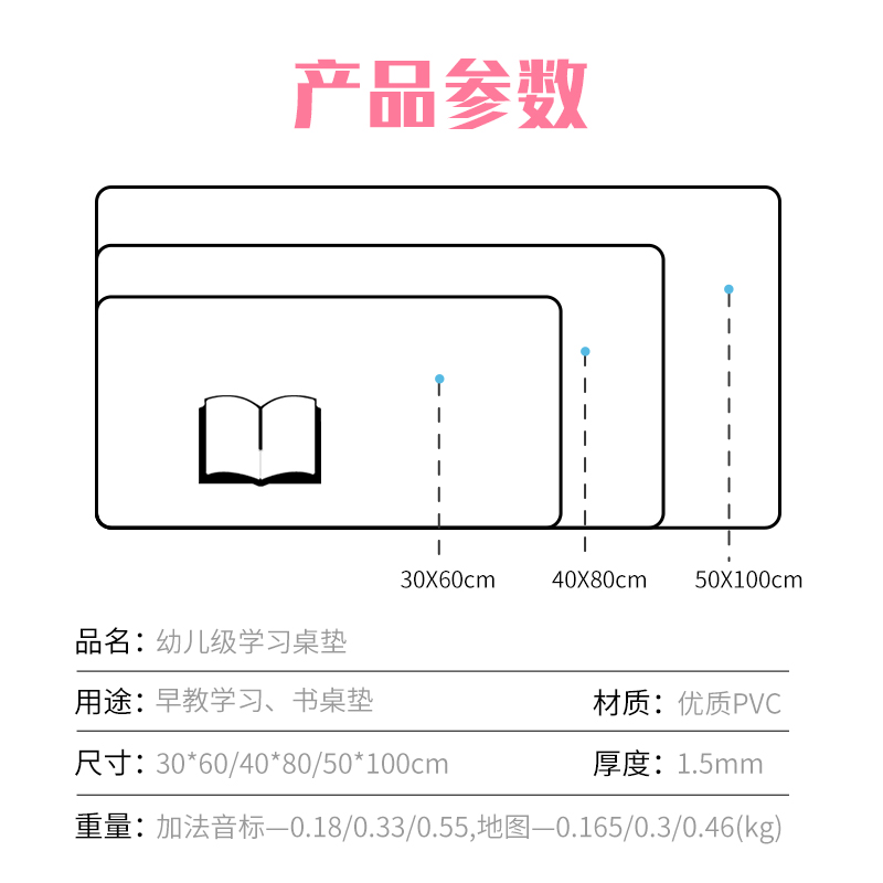 乘法拼音口诀儿童书桌垫子写字台学习桌垫护眼环保小学生家用环保无味皮革定制防水可爱少女防水耐脏中国地图 - 图3