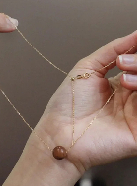 老山堂天然含延长18K金链子