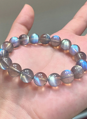 女灰月光拉长石颗颗带光晶体干净