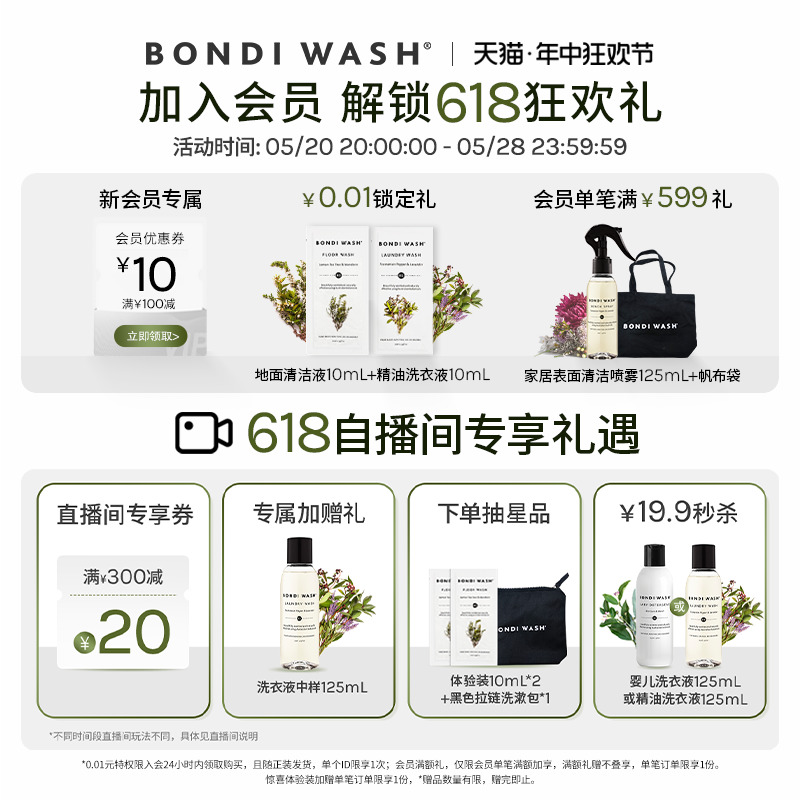 精油洗衣液BONDI WASH胡椒薰衣草香氛抗菌防螨植物薰衣草芳香清洁 - 图0