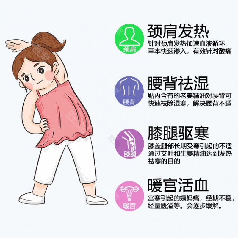 正品驱寒祛湿姜贴生姜热疗贴颈椎贴关节疼痛贴膏药膏贴热疗贴_虎窝淘