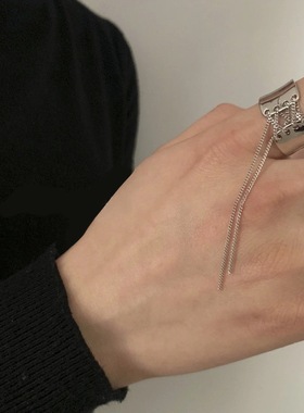 小众设计链条小蛮腰开口戒指女时尚个性ins潮简约冷淡风食指指环