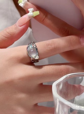 S925ins风白月光宝石戒指