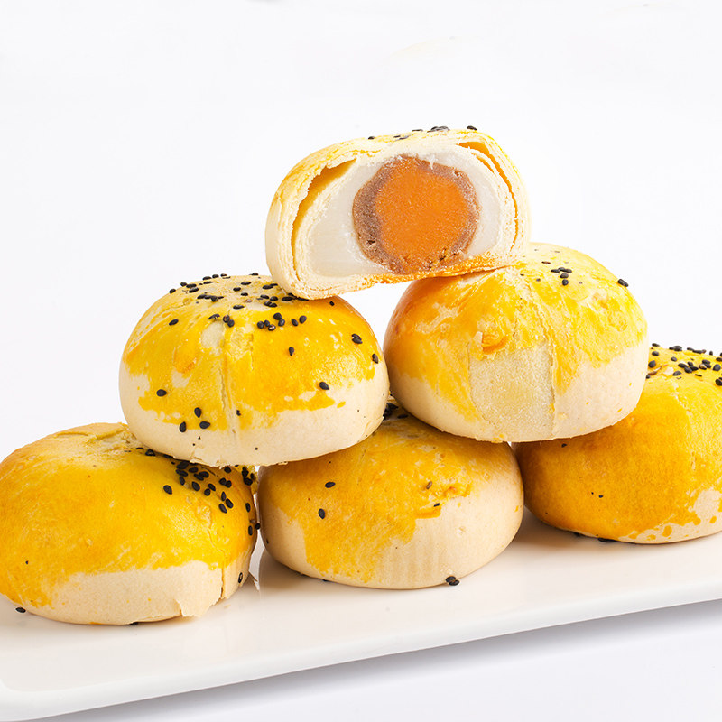 咸蛋黄酥雪媚娘早餐整箱好吃心面包 呼啦熊食品传统糕点