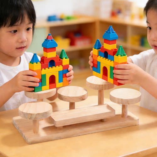实木桌面置物架展示架手办盲盒化妆品首饰香水杯子收纳办公书桌幼儿园作品摆摊阶梯多层小摆件展示架整理花架 - 图0