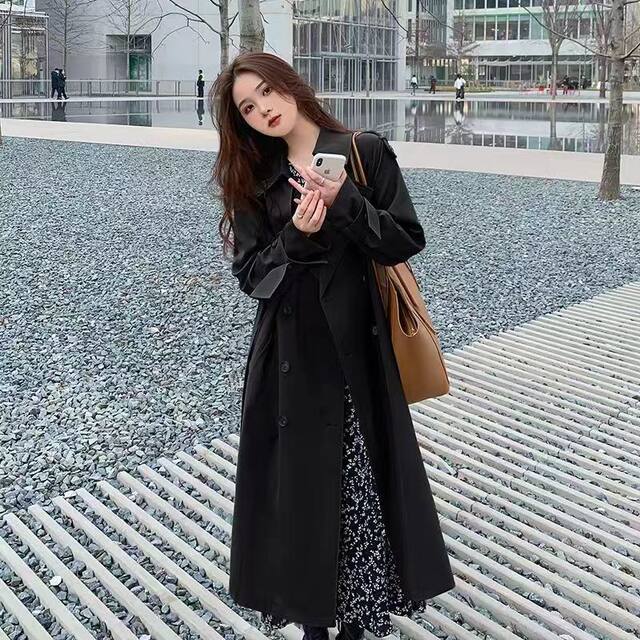 Loose over the knee spring and autumn trendy coat Korean version