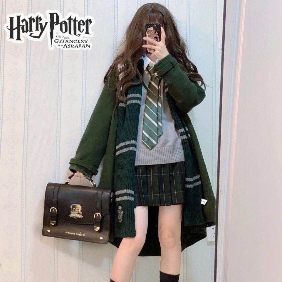 蛇院制服哈利波特斯莱特林蛇院制服jk格裙子校袍院服校服联名衣服