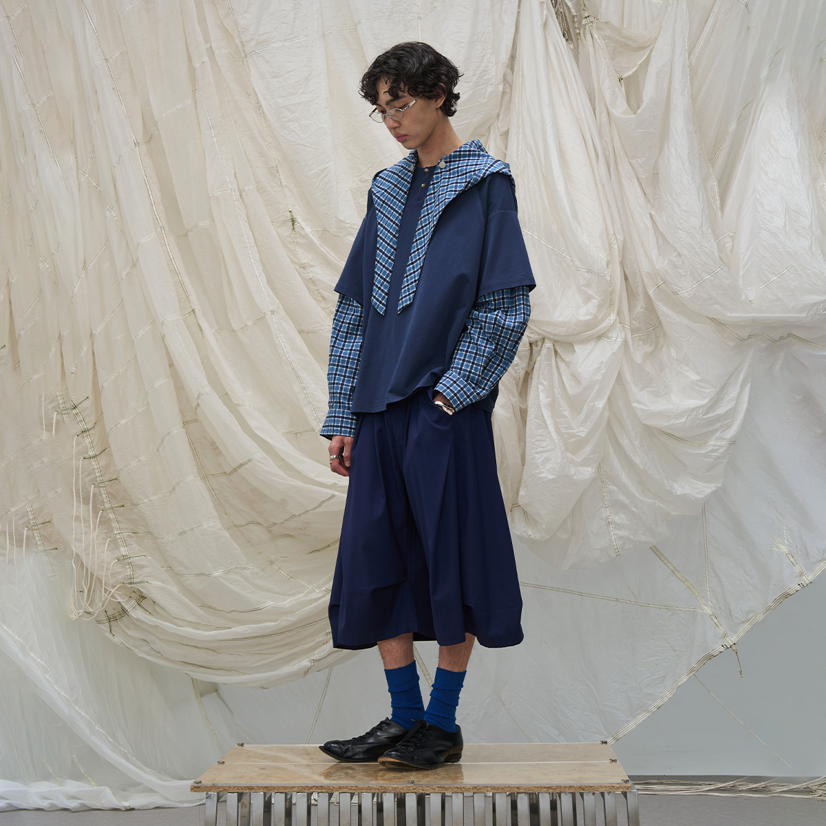 RELABEL 时间元素（续）横竖打褶立裁雅致垂感廓形八分西裤,淘宝优惠券,粉丝福利购,淘宝优惠卷