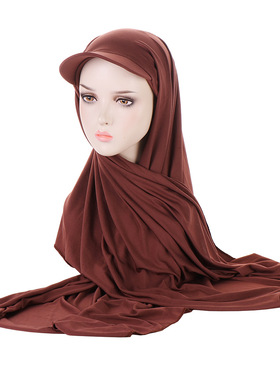 带帽檐围巾帽欧美时尚包头帽马来西亚棒球头巾帽女士 scarf wowen