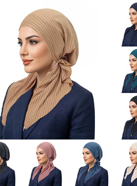 欧美外贸两条尾巴头巾帽简便套头帽街舞嘻哈包头巾帽子turban hat
