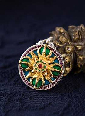 新品新款五路财神十字金刚杵吊坠挂饰设计民族风滴釉饰品