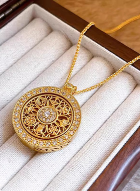新中式转运八宝罗盘吊坠毛衣项链