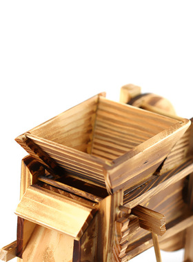 创意仿古风车木质工艺品摆件农具