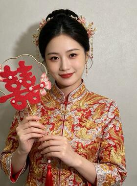 这个喜字婚扇伴娘团扇太出片啦
