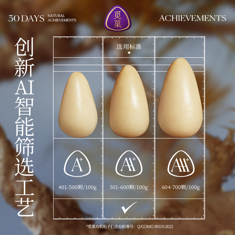觅菓有机大松子仁东北长白山落松仁非油炸大颗粒坚果零食罐装289g