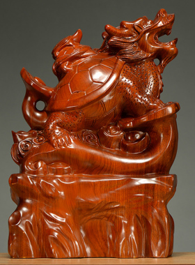 造型新颖龙龟黄花梨木中式