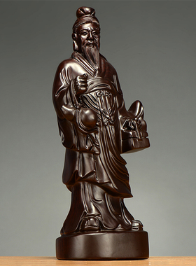 匠心雕刻华佗黑檀木中式