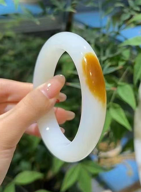 收藏大师新疆羊脂白玉一口糖白手镯天然糖和田玉手镯高端美人玉镯